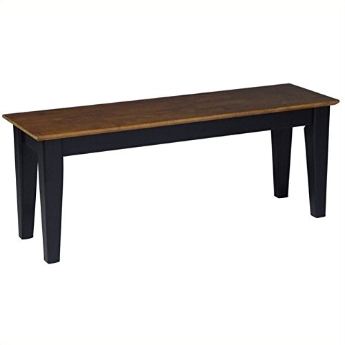 Pemberly Row Shaker Dining Bench In Black And Soft Cherry #TOP1