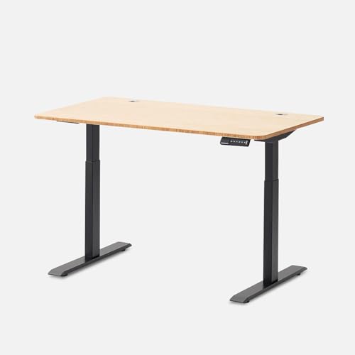Autonomous Electric Standing Desk 2, 53 x 29 inches, Height Adjustable, Dual Motor (Black - Bamboo)