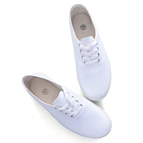 Women's Low Heel Canvas Flats,Slip on Round Toe Comfortable Flats Shoes2