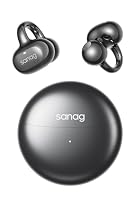 SANAG Open Ear Headphones, Bluetooth 6.0 Clip On Wireless Earbuds, IPX7 Waterproof, 42H Playtime, Ultra Lightweight Glasses Friendly Design, App Control for Running Cycling Gym Commute, Black