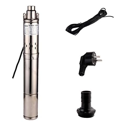 SHYLIYU Submersible Deep Well Pump 3" OD Pipe 1" Outlet 0.25KW 0.33HP Stainless Steel Submersible Screw Water Pumps for Industrial and Home Use Cover
