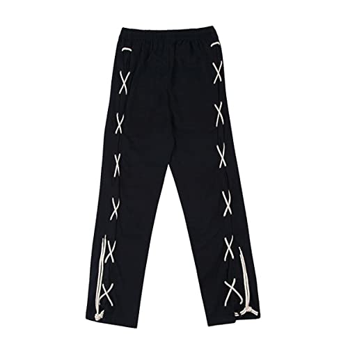 Harajuku Cross Strapping Trend Casual Sports Pants Gothic Men's and Women's ins Loose Wide Leg Loose Pants