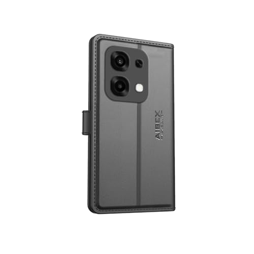 Image of AIBEX Compatible for Oppo F31 5G Flip Cover Leather Finish with Magnatic Closure | Inside TPU with Card Pockets | Wallet Stand | Complete Protection Flip Case -Black