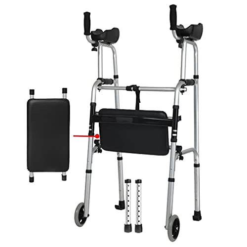 CVNIMV Andador con Ruedas para discapacitados con Asiento Andador Plegable Ayuda para Caminar para Personas Mayores Altura Ajustable Aluminio Ligero Anhela la Independencia