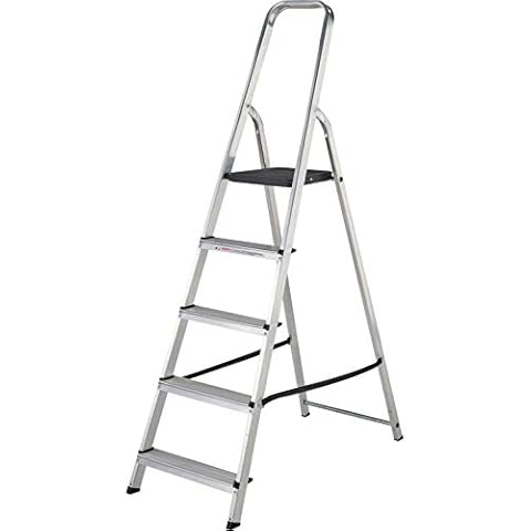 Aluminium Step Ladder EN131 Folding Platform Steps Grab Rail Youngman Atlas Stepladder (5 Tread) Cover