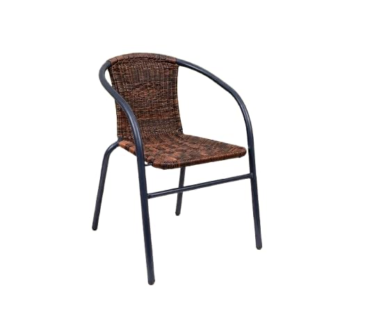 Image of Creative Rattan Outdoor Chair Comfortable Patio & Garden Seating | Strong MS Steel Galvanized Frame with Handwoven Finish | Perfect for Cafe, Balcony & Backyard (Pack of 1)
