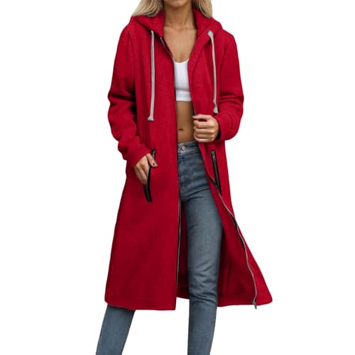 Veste longue casual et sweat à capuche polaire femme oversized doux manches longues