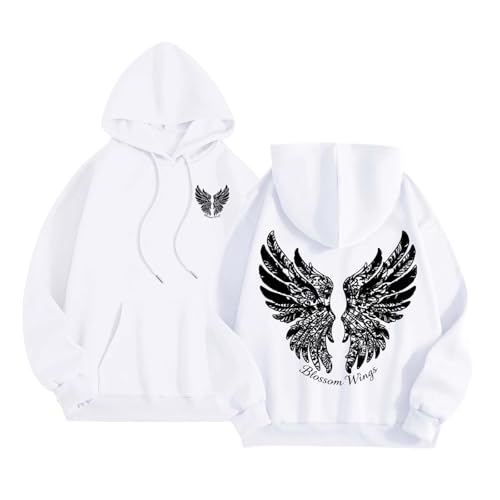 Sweat à capuche imprimé lettres en tissu doux premium