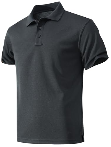 KAOKLRNI Camisa polo masculina de secagem rápida de manga curta p...