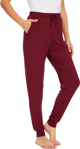 Image of GYS Women's Pajama Pants - Viscose Made from Bamboo, Joggers Pants with Pockets Comfy Lounge Sleep Pants Pj Bottoms