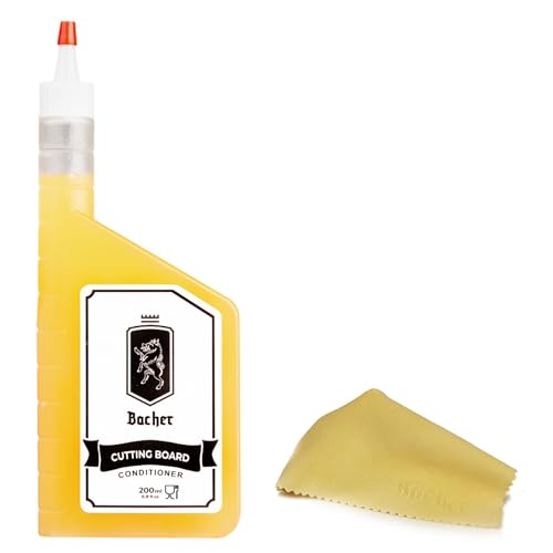 Bacher Acondicionador para Tabla de Cortar 200 ml - Calidad Alimentaria -Natural Cera y Aceite para Madera - para Tablas de Cortar cocina, Bloques de Carnicero, Muebles de Madera