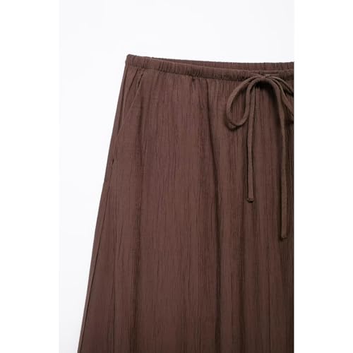 Women's Skirts 2025 Summer Loose Drawstring A Line Solid Female Fashion Streetwear Casual Ladies for Daily Outings4