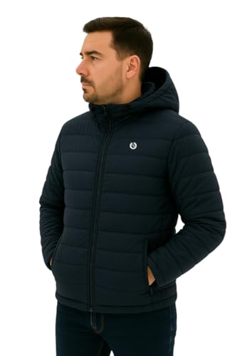 Image of Leebonee Mens Solid Quilted Puffer Jacket with Hood