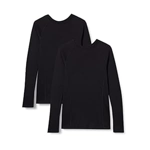 Iris & Lilly Maglietta Termica a Maniche Lunghe Donna, Pacco da 2