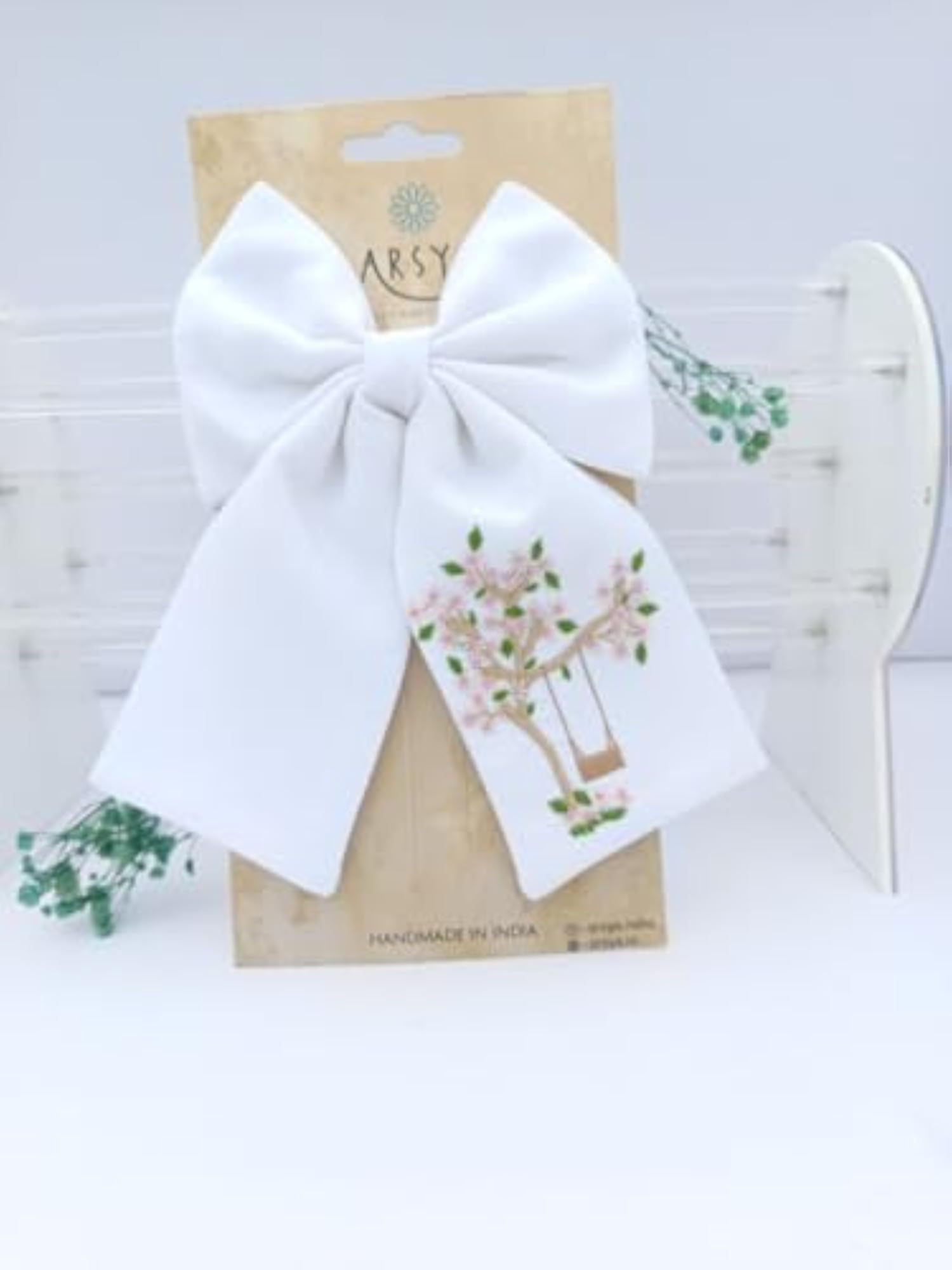 Swingtime Memories Bow Hair Clip, Handmade Floral Tree Design