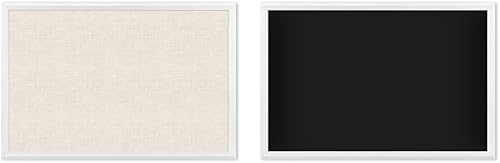 U Brands Farmhouse - Tablón de anuncios de lino, 30 x 20 pulgadas, marco de madera blanca (2074U00-01) y pizarra magnética, 20 x 30 pulgadas, marco U Brands Farmhouse - Tablón de anuncios de lino, 30 x 20 pulgadas, marco de madera blanca (2074U00-01) y pizarra magnética, 20 x 30 pulgadas, marco