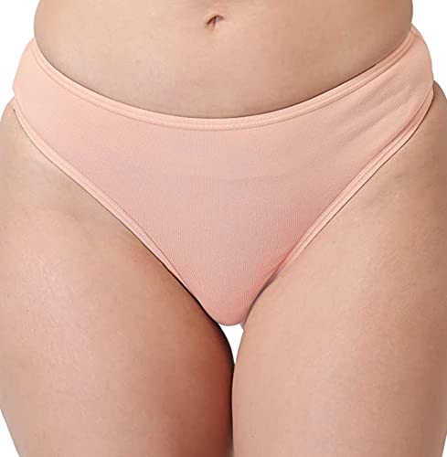 Image of pavvoin Women's Plain Cotton Blend Thong mid Rise Panty