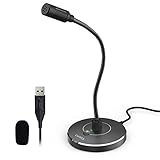 CMTECK USB Computer Microphone G009, Noise-Cancelling Recording Desktop Mic for PC/Laptop for Online...