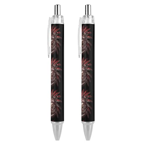 Bolígrafo retráctil Tribal Chief and Wolf con punta fina de 0,5 mm para oficina