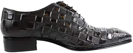 Ivan Troy Zan Men’s Dress Shoes/Square Print Shoes/Italian Men’s Shoes/Men’s Leather Dress Shoes/Italian Oxford Shoes/ (Black, Numeric_13) | Image 4