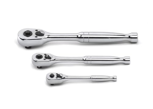 GEARWRENCH 3 Pc. 1/4', 3/8' & 1/2' Drive 45 Tooth Quick Release Teardrop Ratchet Set - 81310