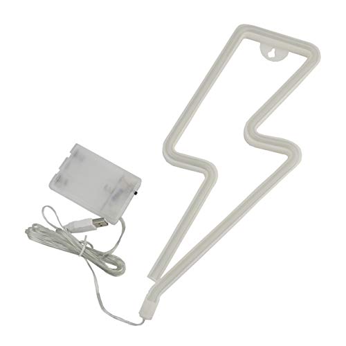 Sunnyglade Usb Charging/Battery Led Neon Decorative Lights,Neon Sign Shaped Decor Light, Wall Decor For Christmas,Birthday Party, Kids Room, Living Room, Wedding Party Decor (Lightning) #TOP1