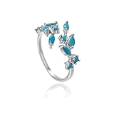 rgwtgkyh Boho Turquoise Rings for Women 14k Gold Plated Non Tarnish Adjustable Open Leaf Wrap Thumb Knuckle Ring Bohemian Western Country Jewelry Gift