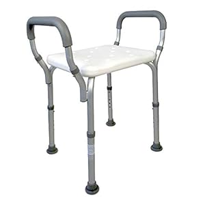 Mobiclinic, Acueducto, Douchekruk, verstelbare badzitje, ergonomische, douchestoel voor volwassenen, badzitje voor gehandicapten, in hoogte verstelbaar, met armleuningen en anti-slip doppen