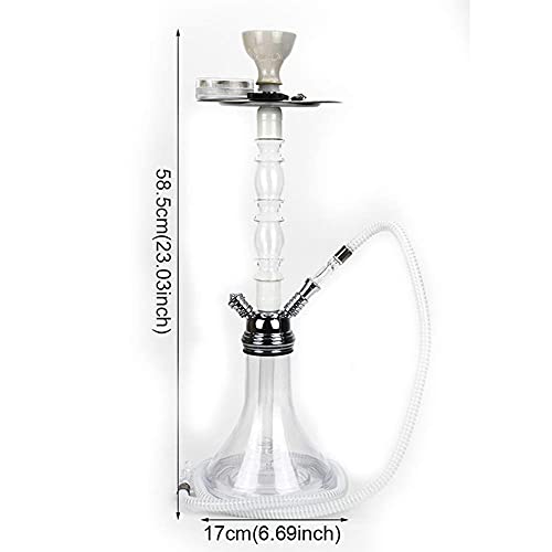 BGSFF Shisha-Set mit Licht, 1 Schlauch, großem Acryl-Shisha-Zubehör mit Holzkohlezange, Keramik-Rauchschale – Bild 6