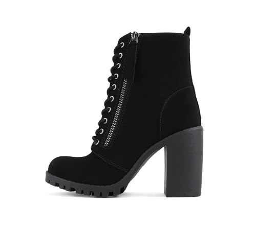 Image of Soda Women's Malia Faux Lace Up Chunky Lug Sole Combat Boot