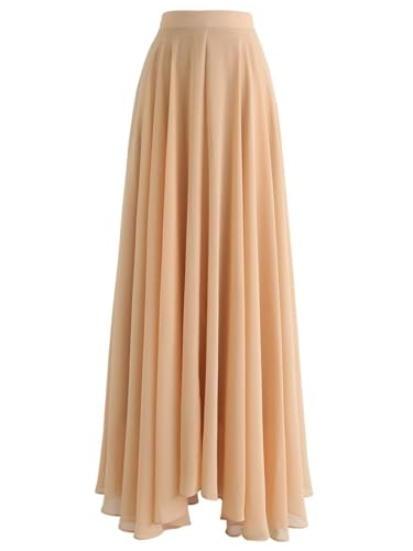Image of Women's Full Length Georgette Long Skirt- Lehenga with 8 Meters Maxi Flare