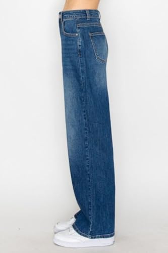 Wax Jean - Basic Straight Wide Leg Jeans - 903674