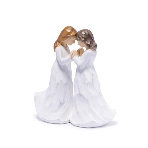 Figurines de amistad blancas efecto madera miniatura 2