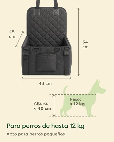 Miniatura 5 de Knupis Asiento De Coche Para Perro Pequeño Repelente Al Agua Y Resistente A Los Arañazos Con 5 Bolsillos 4 Correas De Fijación Y Correa De Seguridad Acoplable Con Base Antideslizante