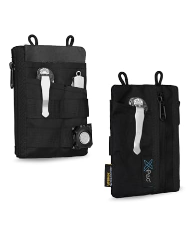 VIPERADE VE18N EDC Organizer, Multitool Pouch With 4 Slots and 2 Zipper Pockets - Slim EDC Wallet for Everyday Carry (XPAC-Black)