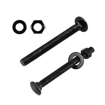 CNQLIS Carriage Bolt Kit, 3/8 x 3-1/2 Black Carriage Bolt Kit, Rustproof Carriage Bolt (25Pcs)