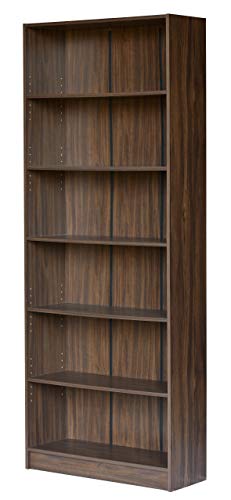 Image of DeckUp Muvo 6-Shelf Engineered Book Shelf and Display Unit (Walnut, Matte Finish)