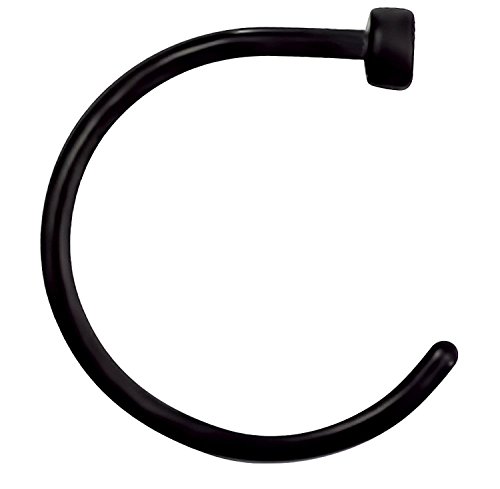 Black Titanium Anodized Nose Ring Hoop 20 Gauge 5/16 Diameter
