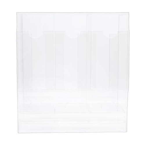 Expositor de tarjetas acrílico transparente con 3 compartimentos para mesa de recepción 2