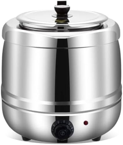 Vilom 10L大容量電気スープケトル|業務用・家庭用兼備 ステンレス鋼内釜で保温性を実現。0?80℃の温度調節可能でスープやシチューの長時間保温に最適。ヒンジ式蓋で安全でお手入れ簡単。レストランから家庭のパーティーまで、多様なシーンで活躍する調理・保温