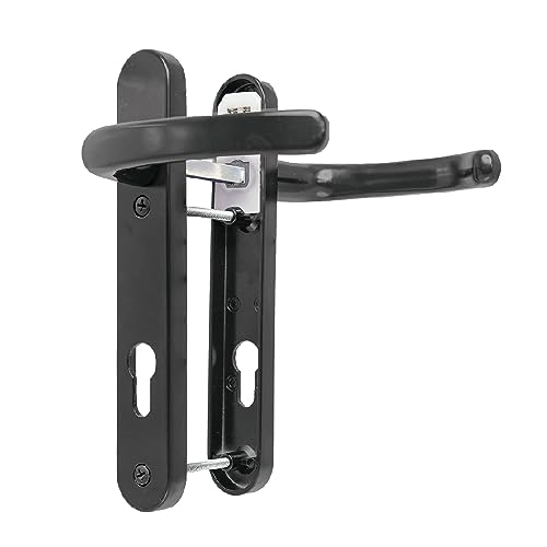 TSS UPVC Door Handle Set in Anthracite Grey, 92mm PZ (Centres), Lever/Lever, Screw to Screw 122mm with Backplate 212mm x 34mm