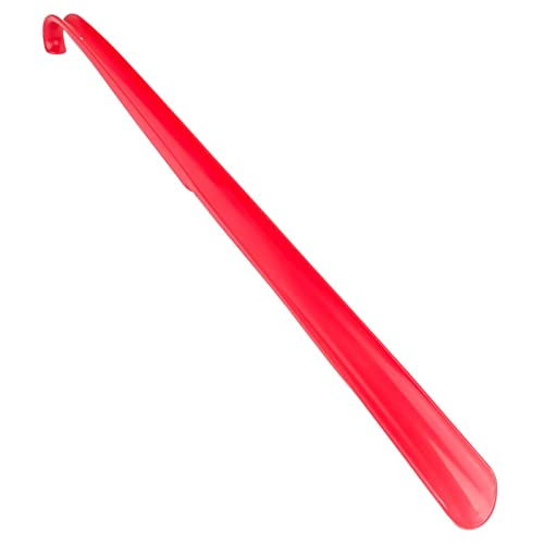 Chausse-Pied à poignée Extra Longue 58,5 cm Portable en Plastique Chausse-Pied pour Bottes Aide à Chaussures pour Personnes âgées Enceintes Hommes, Rouge Cover