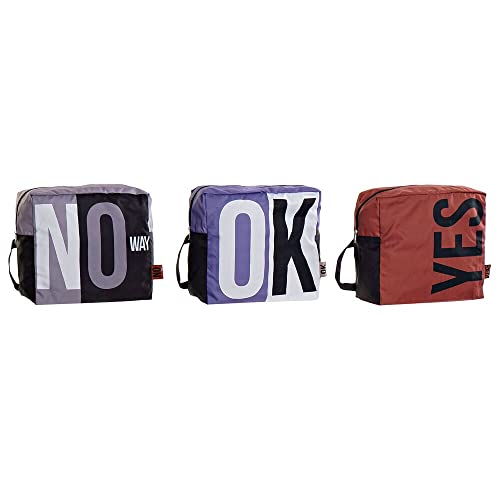 DKD Home Decor Toiletry Bag Black Blue Brown Polyester Nylon Modern (25 x 11 x 23 cm) (3 pcs), Multicoloured