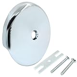 ISDVBUY 1 Pack Chrome Bathtub Drain Overflow Face Plate, Single Hole Overflow Plate with Screws, Tub Drain Cover for Bathroom Household