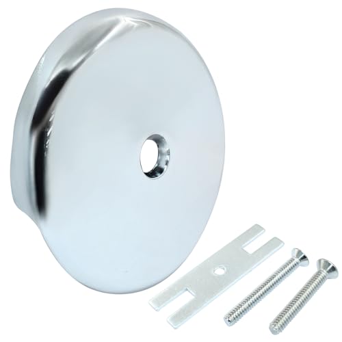 ISDVBUY 1 Pack Chrome Bathtub Drain Overflow Face Plate, Single Hole Overflow Plate with Screws, Tub Drain Cover for Bathroom Household