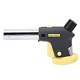 Soplete de gas portátil con encendido electrónico - Temperatura de llama ajustable hasta 1300 grados Celsius - Operación de 360 ​​grados para cocinar y mantenimiento al aire libre