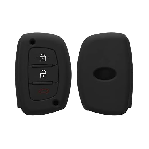 kwmobile Funda de Silicona para Llave Keyless Go de 3 Botones para Coche Hyundai Kia - Carcasa Protectora Suave de Silicona - Case Mando de Auto Negro