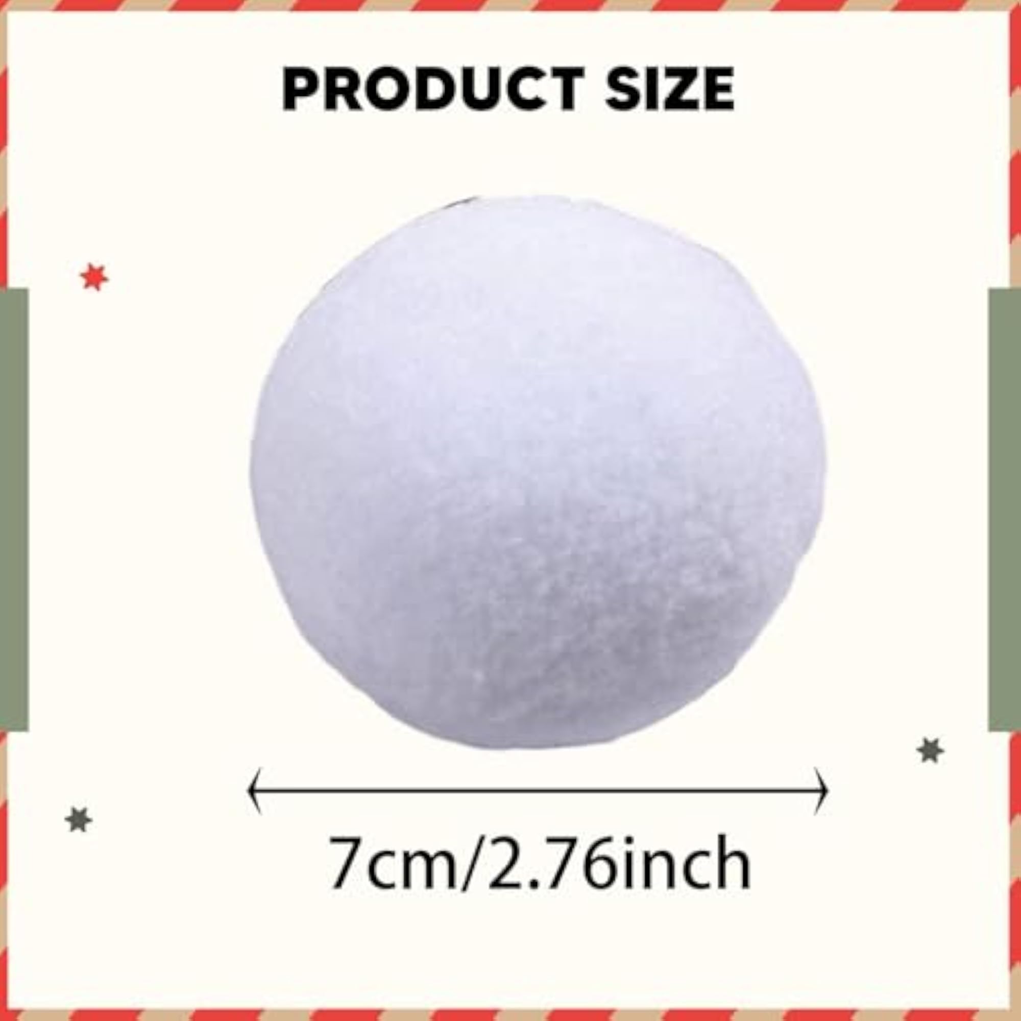 Fake Snowballs Soft for Christmas Decorations, 20 Pieces