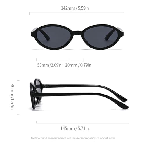 Retro Oval Sunglasses for Women Men 90s Trendy Champagne Sun Glasses Shades UV Protection Eyewear4