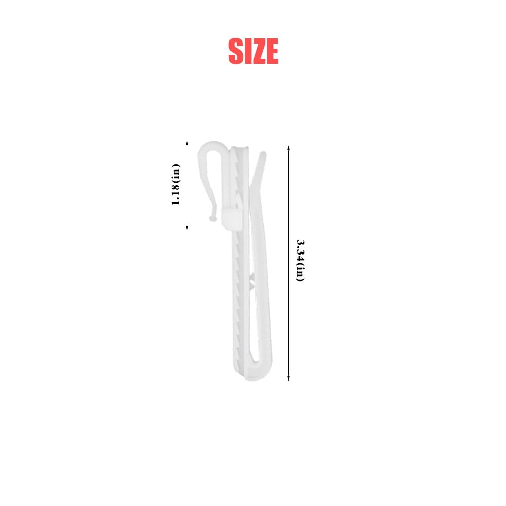 80 Pcs Adjustable Plastic Pinch Pleat Curtain Hooks & Clips - Durable Curtain Hooks for Drapes, Window, Door & Shower Curtains - Easy to Use Curtain Pin Hooks